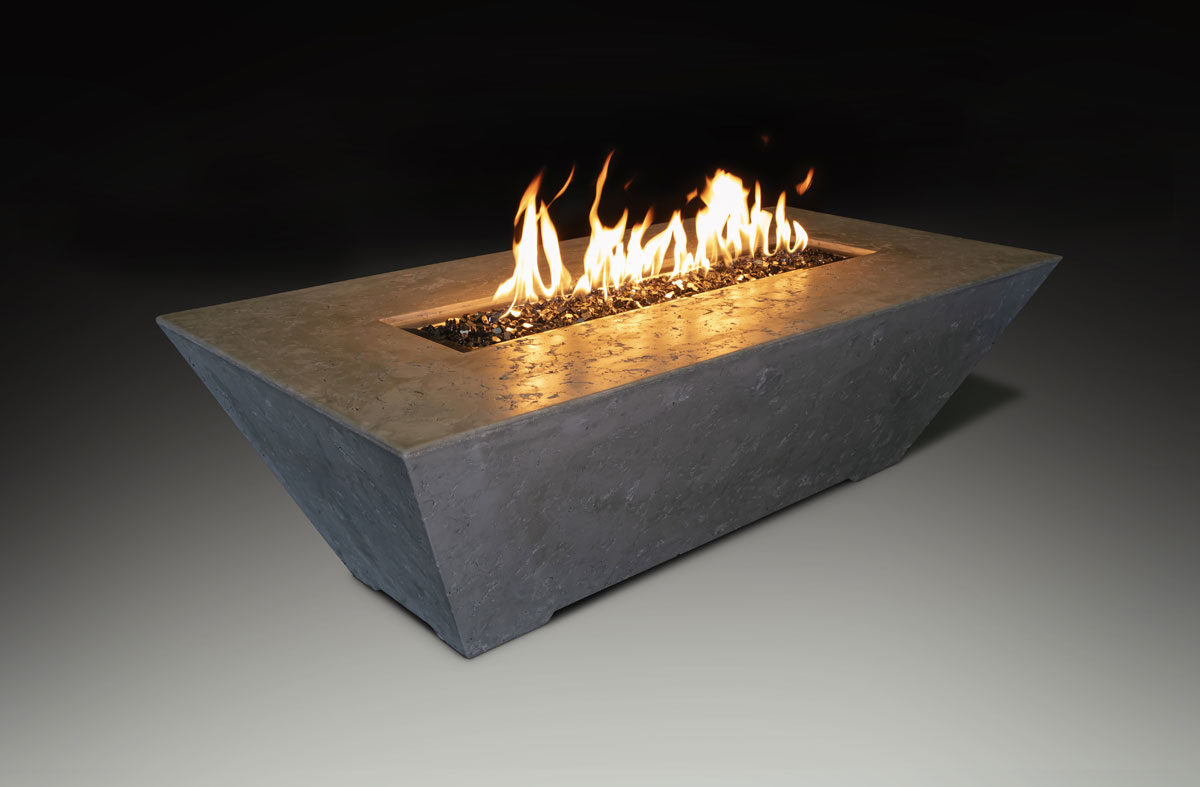 Fire Table Rectangle Gray